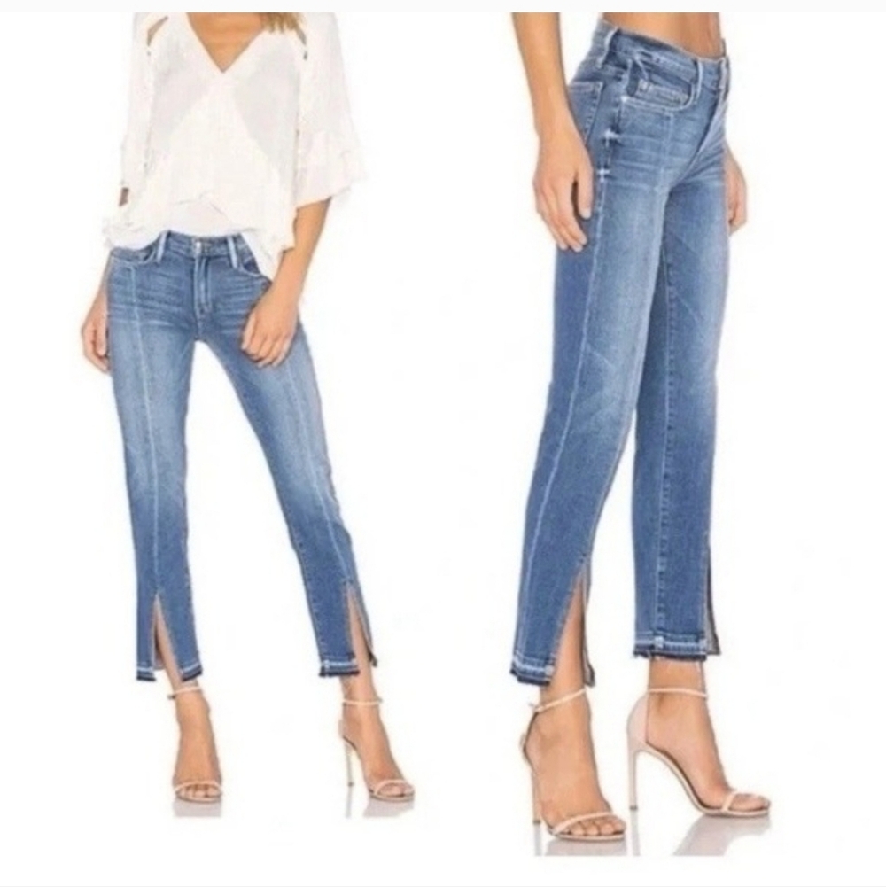Frame Denim Le Nouveau Straight Split Front Sheffield Raw Hem Jeans Size 29 - Picture 2 of 11